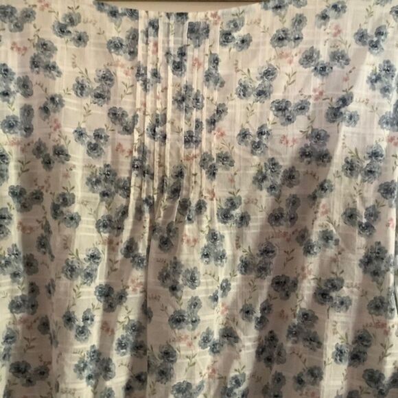 LRL LAUREN JEANS CO. RALPH LAUREN 100% COTTON DENIM BLUE FLORAL WOMAN BLOUSE XL - Picture 8 of 9